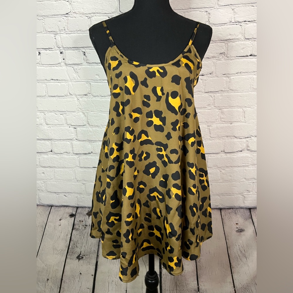 Show Me Your Mumu Bella Mini Dress Golden Graham Animal Print‎ Lined Size XS